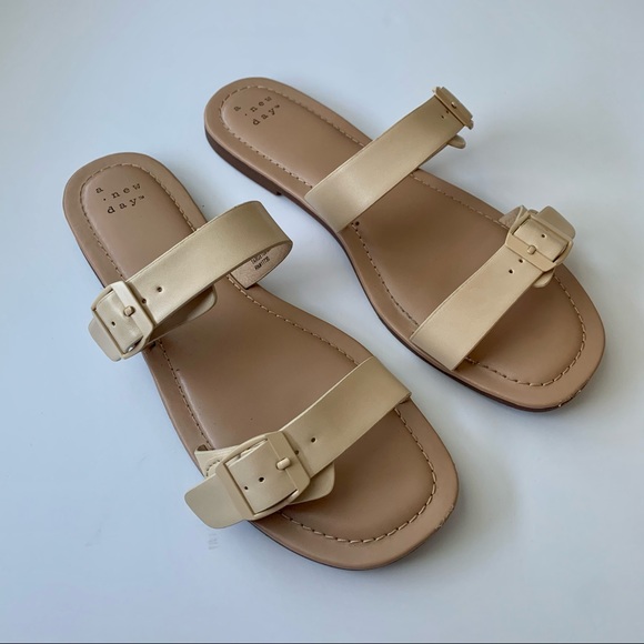 A New Day Penny Buckle Slides Sandal in Cream - Picture 8 of 8